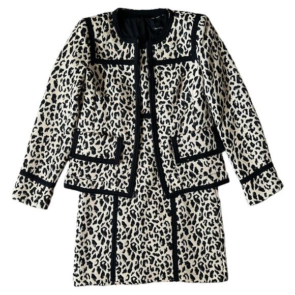 Nanette Lepore Leopard-Print Sheath Dress Jacket Set, US0 - Picture 1 of 16